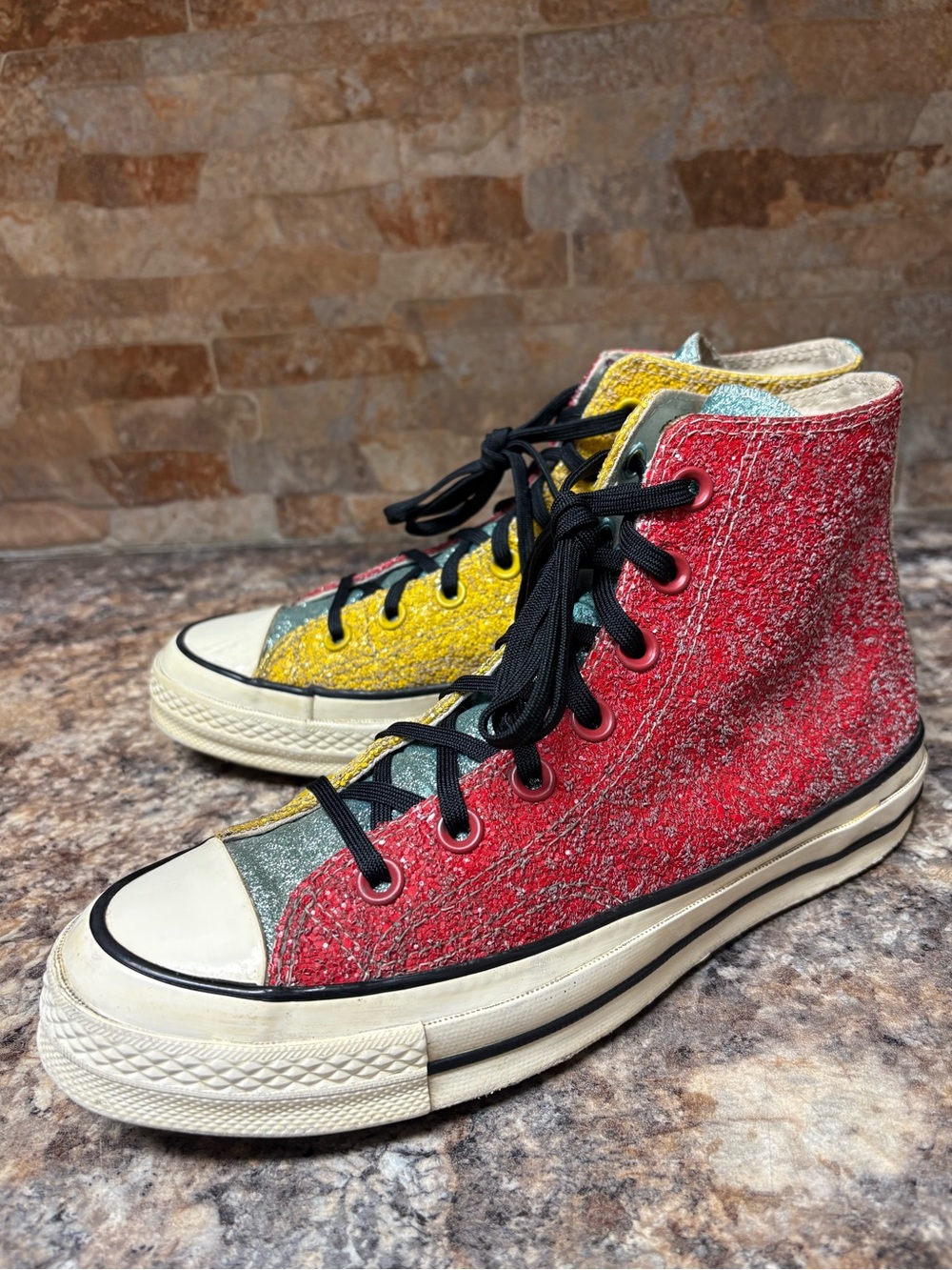 Converse X JW Anderson Chuck 70 Glitter Gutter Hi Top Cherry 2017 Men’s Size 6
